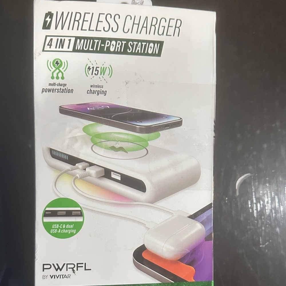 PWRFL 4-in-1 Multi-Port Wireless Charger - White